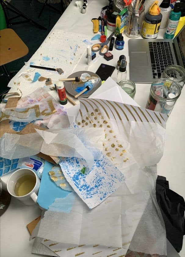 Mixed Media Journaling messy tools