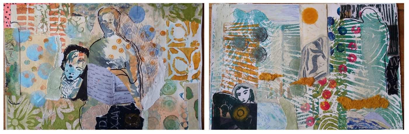 mixed media journaling sketch work