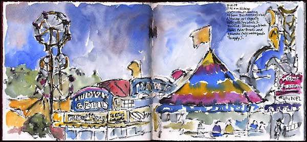 sketching on location