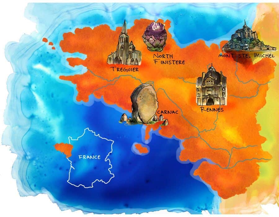 travel map sketch