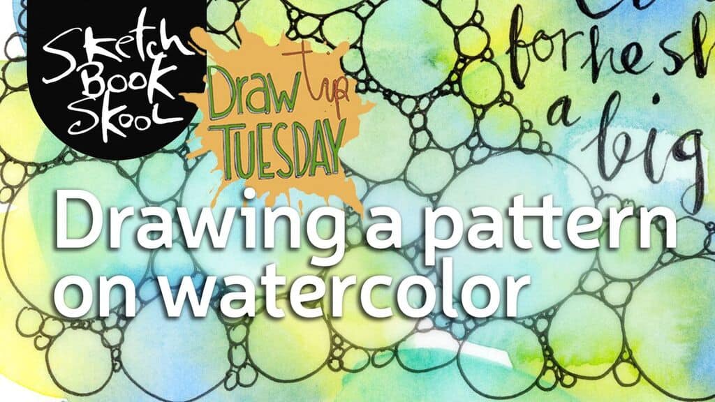 drawing pattern on watercolor