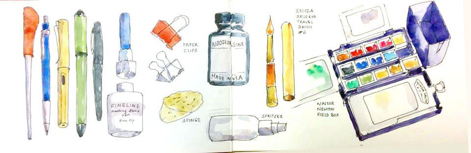 art supplies cleaning and organizing sketch