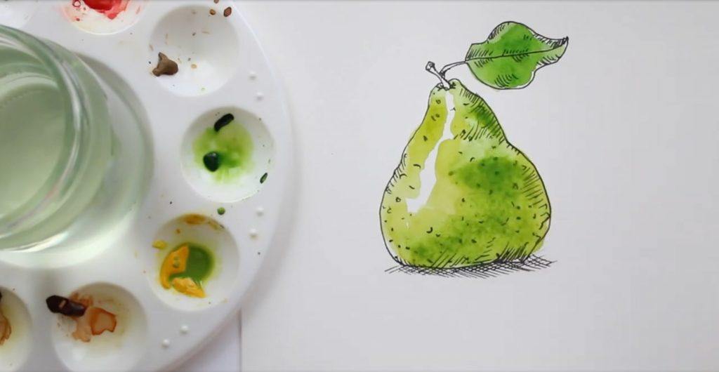 watercolor trick sketch