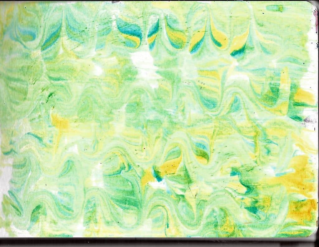 Shaving cream can add texture through marbling with various wet mediums. 