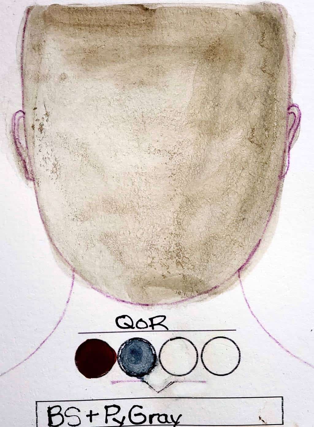 Paynes Gray can be added to make realistic darker skin tones 